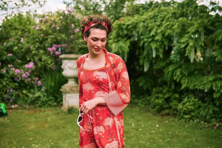 Tops<Pip Studio Armelloses Top Flora Firenze Koralle Rot