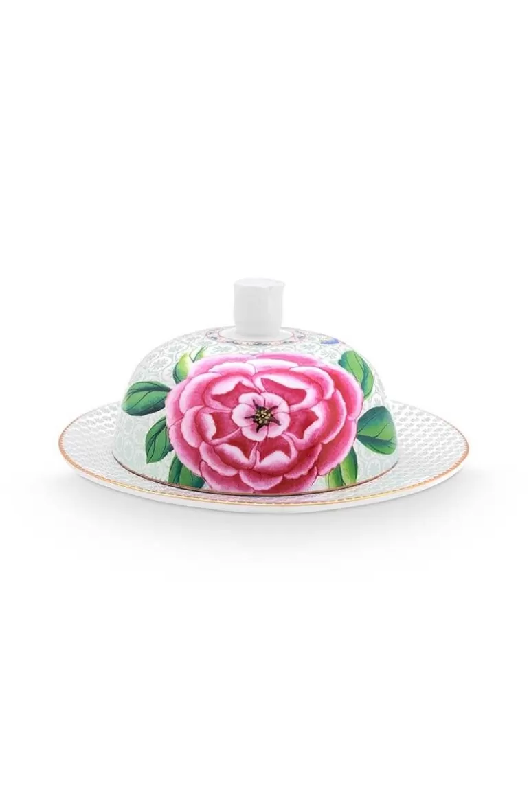 Butterschalen<Pip Studio Blushing Birds Butterschale Runde Weis