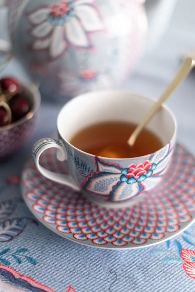 Tasse & Untertasse<Pip Studio Flower Festival Cappuccino Tasse & Undertasse Hellblau
