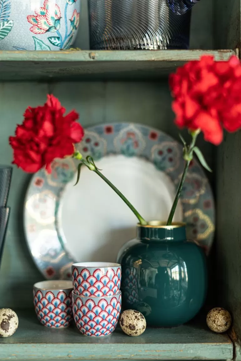 Eierbecher<Pip Studio Flower Festival Eierbecher Rot-Hell Blau