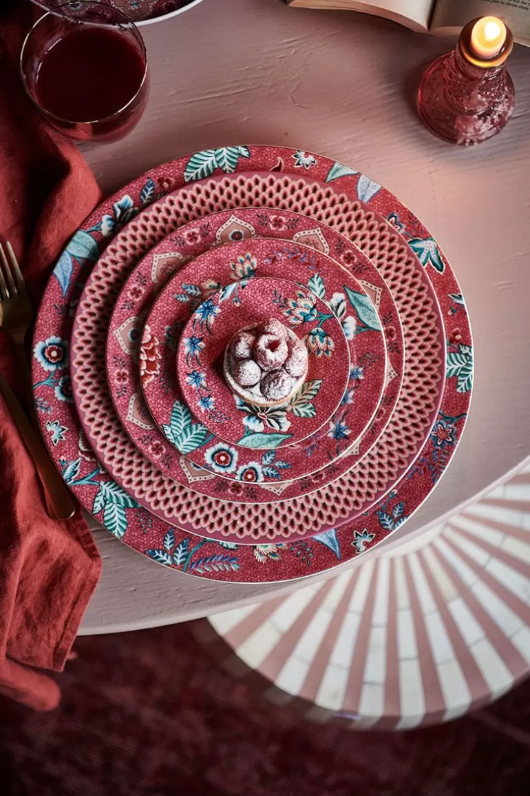 Gebäckteller<Pip Studio Flower Festival Petit Four Dark Pink 12Cm Rosa