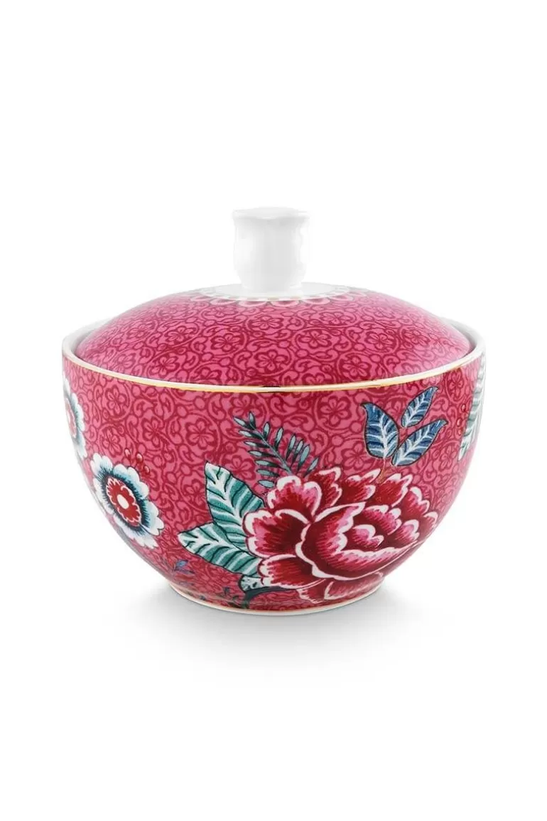 Zuckerdose<Pip Studio Flower Festival Zuckerdose Dunkel Rosa