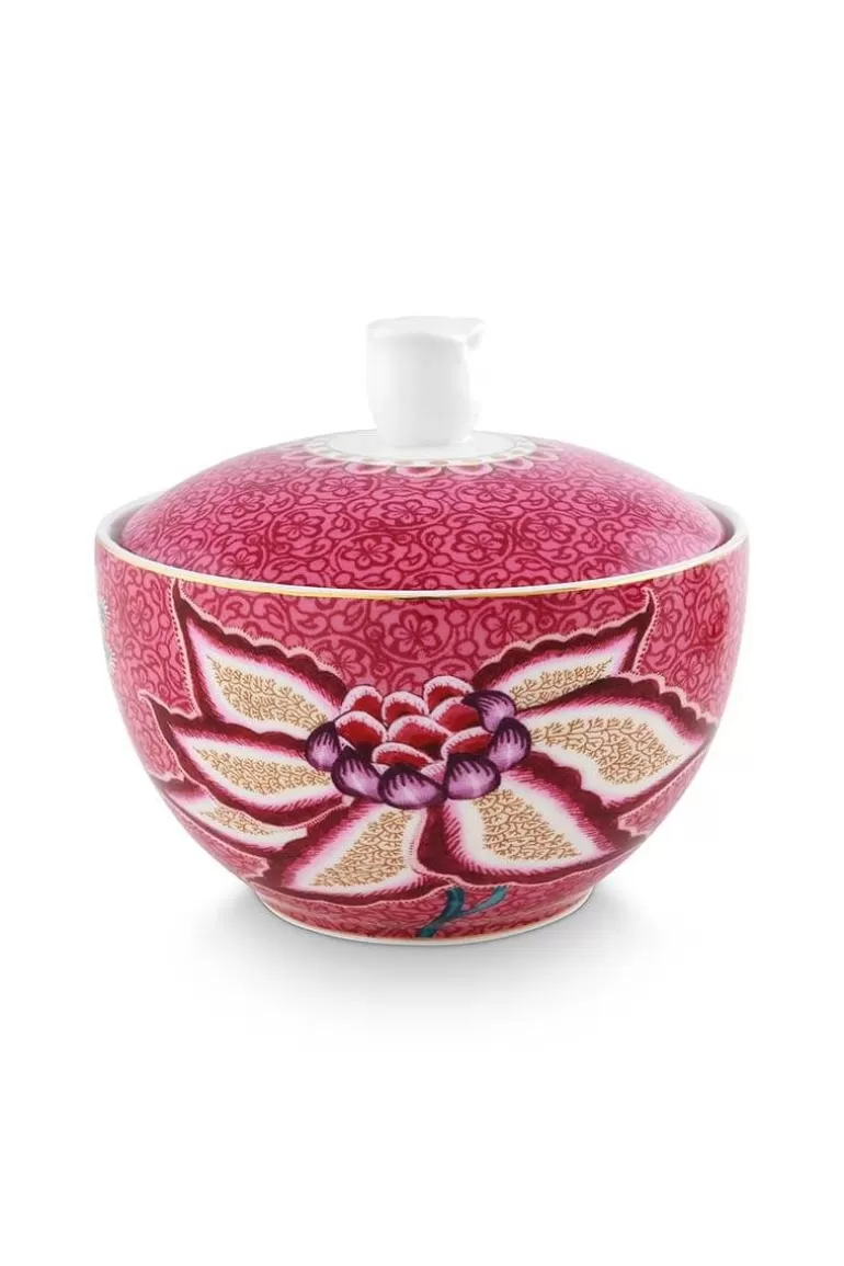 Zuckerdose<Pip Studio Flower Festival Zuckerdose Dunkel Rosa