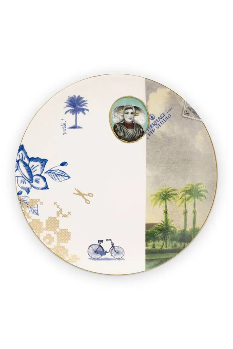 Frühstücksteller<Pip Studio Heritage Frühstücksteller Palme Weis 20 Cm