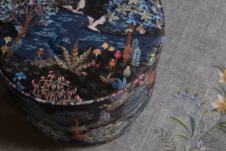 Hocker Und Stühle<Pip Studio Hocker Medium Pip Garden Dunkelblau