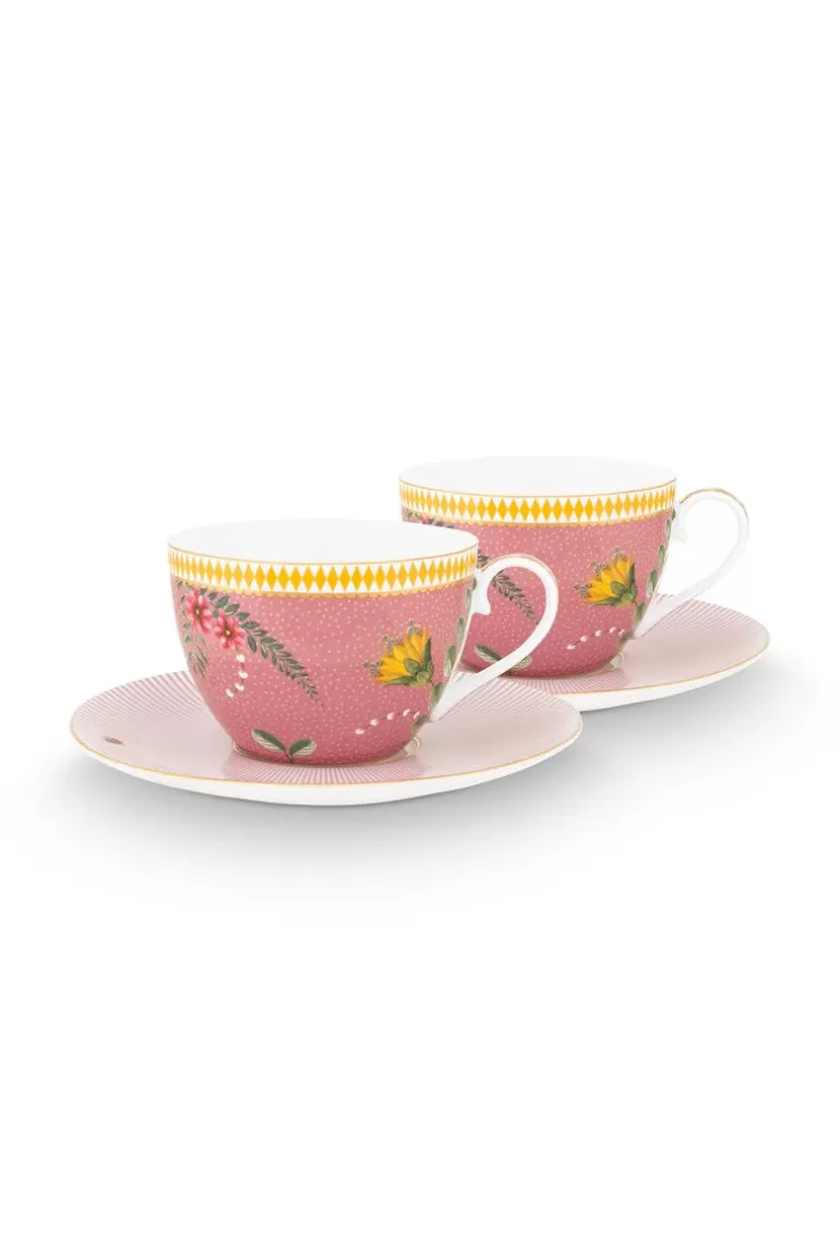 Cappuccino Tasse<Pip Studio La Majorelle Set/2 Cappuccino Tassen & Undertassen Rosa