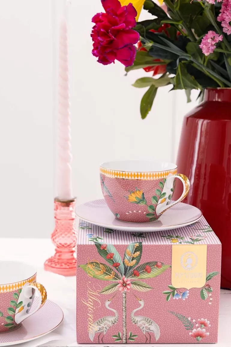 Cappuccino Tasse<Pip Studio La Majorelle Set/2 Cappuccino Tassen & Undertassen Rosa