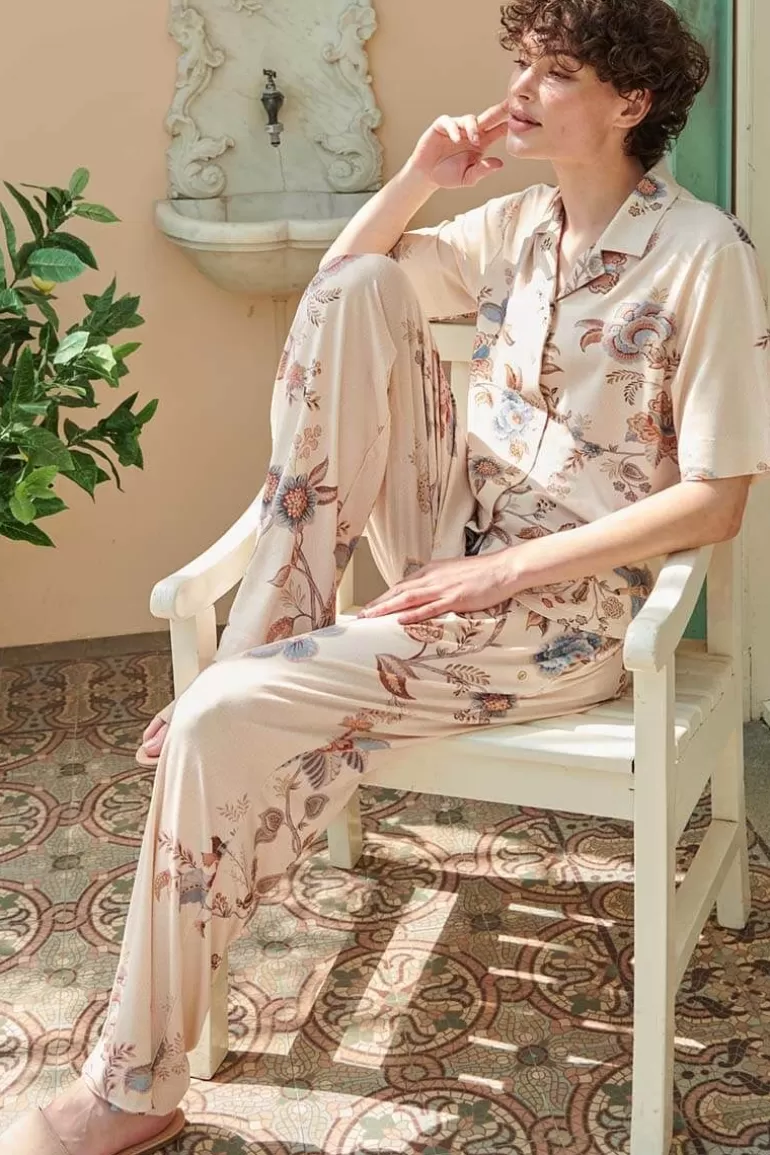 Hosen<Pip Studio Lange Hose Cece Fiore Weis