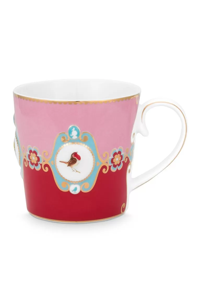 Kaffeetassen<Pip Studio Love Birds Tasse Gross Rot/Rosa