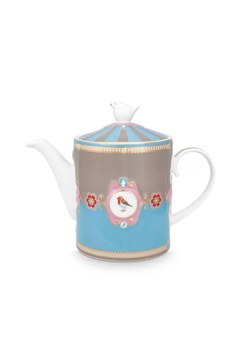 Teekannen<Pip Studio Love Birds Teekanne Medium Blau/Khaki Mehrfarbig