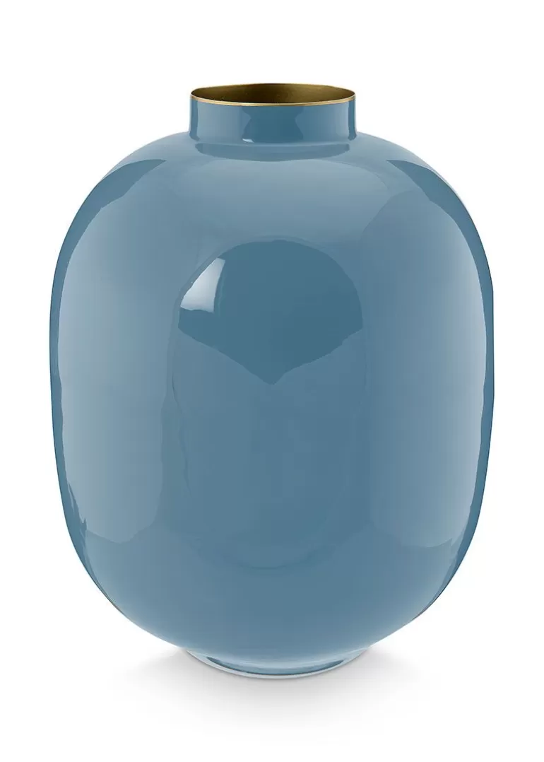 Grose Vasen<Pip Studio Metall Vase 32 Cm Blau