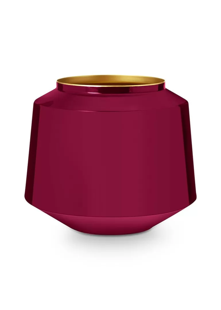 Grose Vasen<Pip Studio Metall Vase Dunkel 22 Cm Rosa