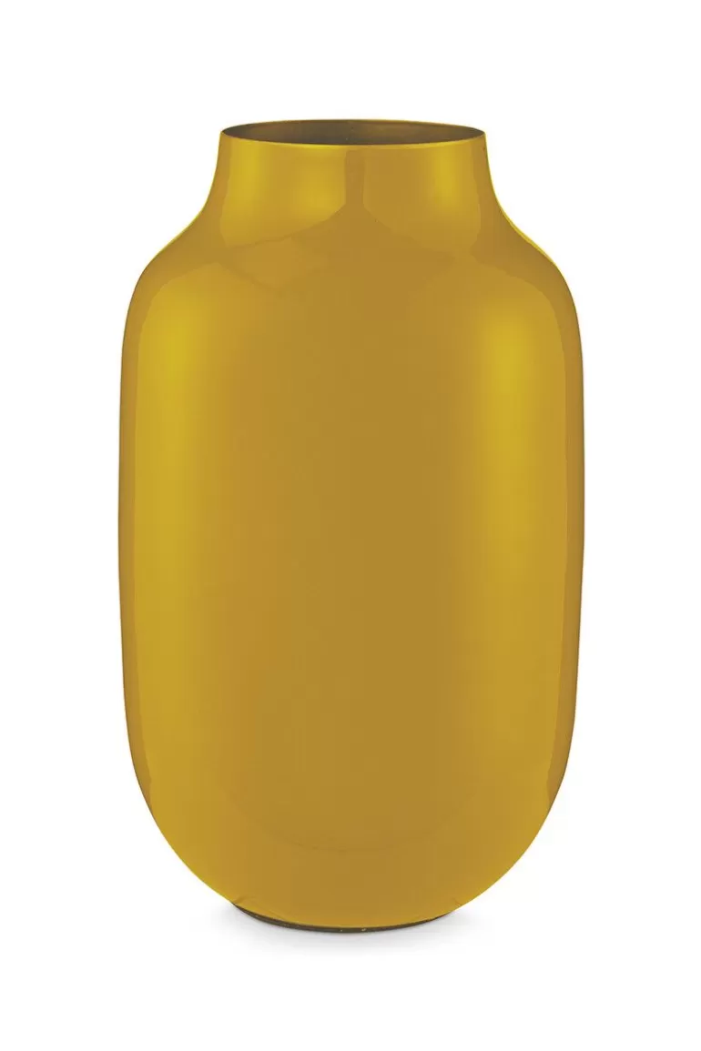 Grose Vasen<Pip Studio Ovale Metall Vase 30 Cm Gelb