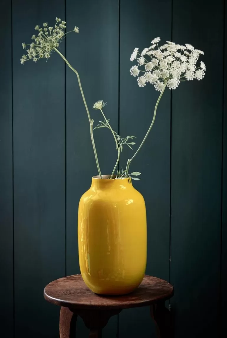 Grose Vasen<Pip Studio Ovale Metall Vase 30 Cm Gelb