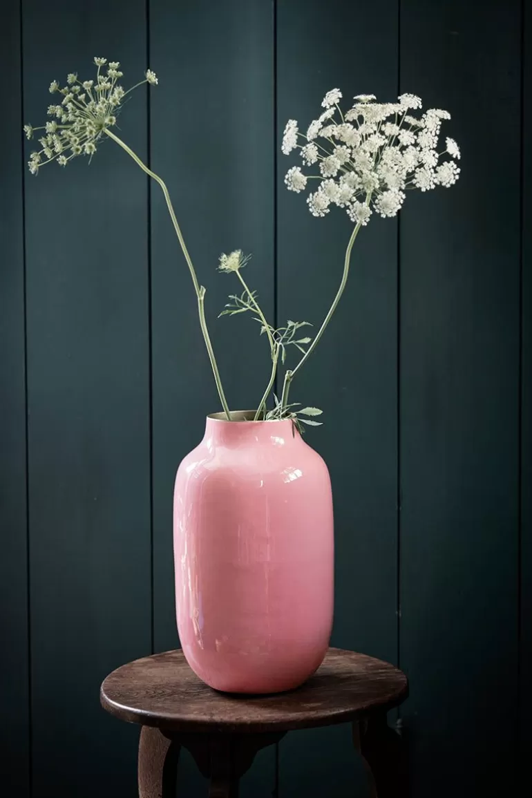 Grose Vasen<Pip Studio Ovale Metall Vase Old 30 Cm Rosa