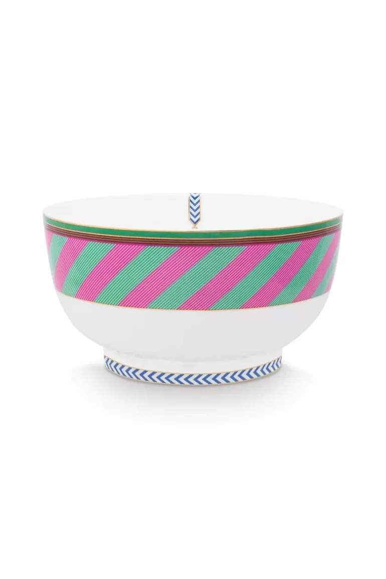 Schalen<Pip Studio Pip Chique Stripes Schale Rosa/Grun 20.5Cm