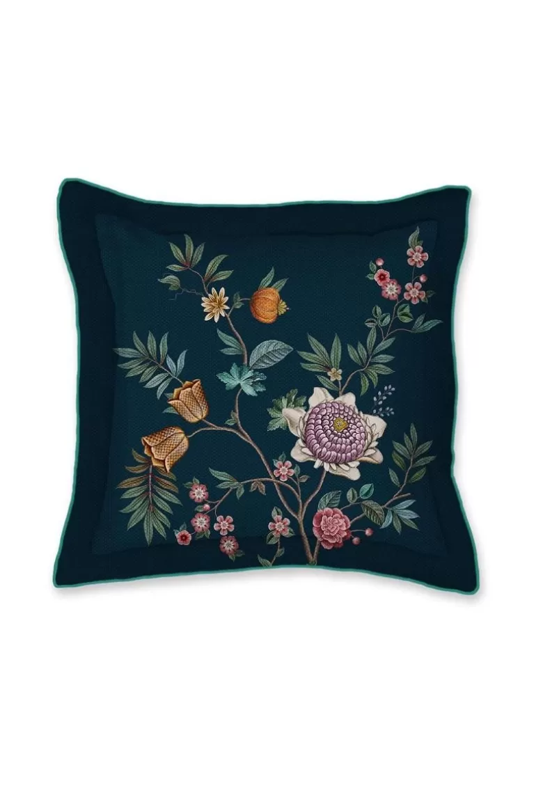 Bettkissen<Pip Studio Quadratisches Zierkissen Il Paradiso Dunkelblau