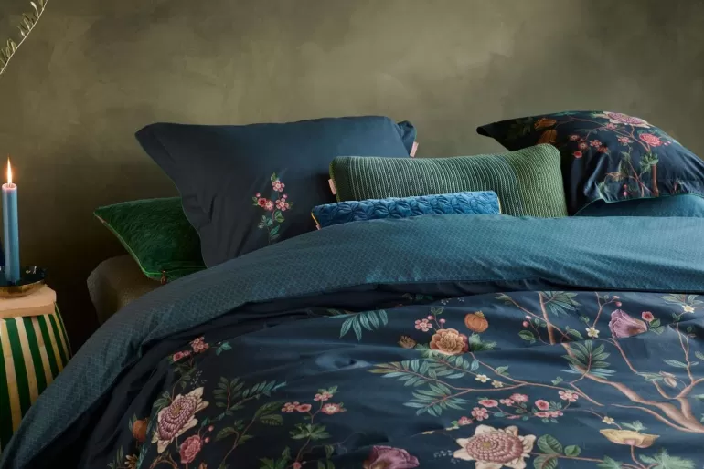 Bettkissen<Pip Studio Quadratisches Zierkissen Il Paradiso Dunkelblau