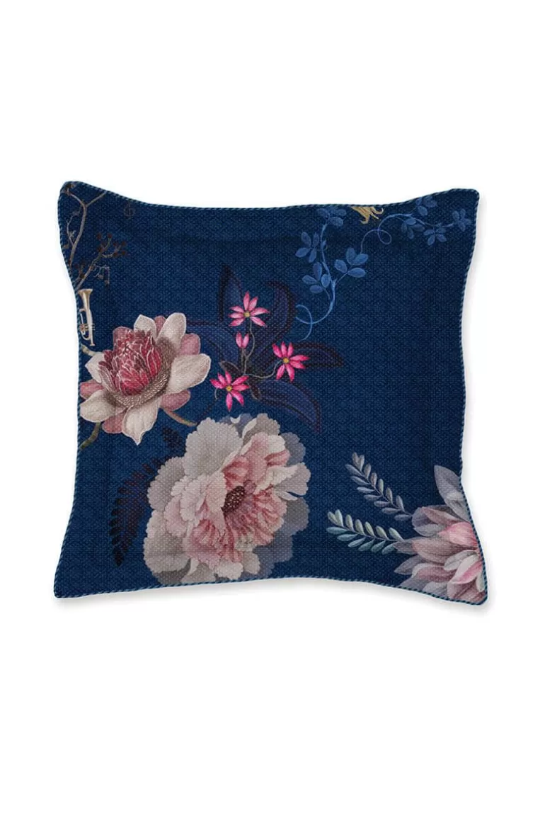 Zierkissen<Pip Studio Quadratisches Zierkissen Tokyo Bouquet Dunkel Blau