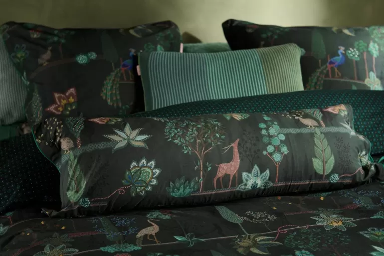 Bettkissen<Pip Studio Rechteckige Zierkissen Lang Alberi Dunkelgrun