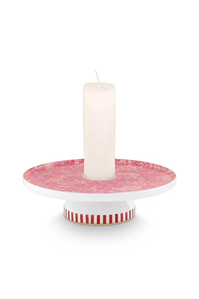 Kerzenhalter<Pip Studio Royal Stripes Kerze Schale Blumen Rosa 14Cm