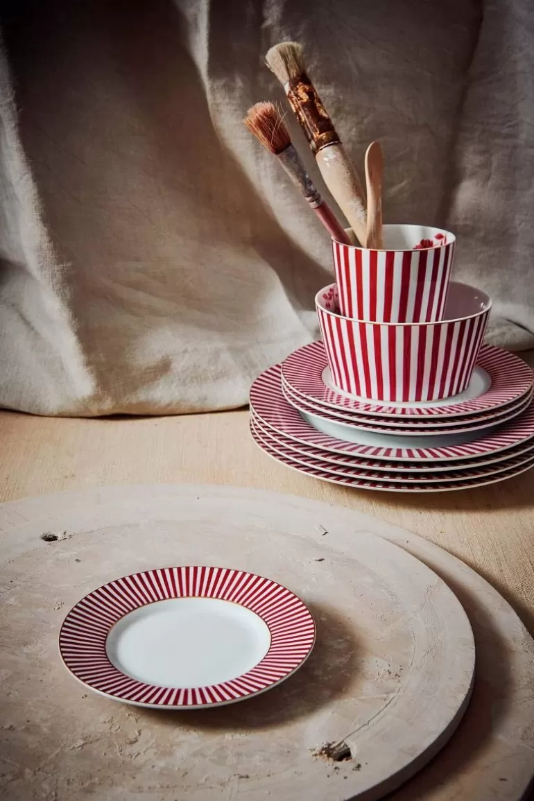 Gebäckteller<Pip Studio Royal Stripes Petit Four Dunkelrosa 12Cm