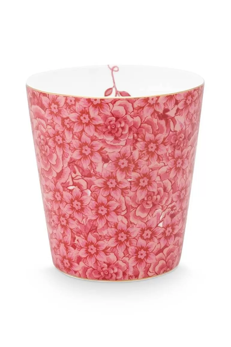 Kaffeetassen<Pip Studio Royal Stripes Tasse Blumen Dunkelrosa
