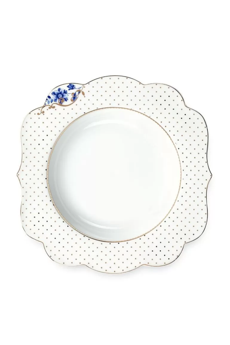 Tiefe Teller<Pip Studio Royal White Suppenteller Golden Dots 23,5 Cm