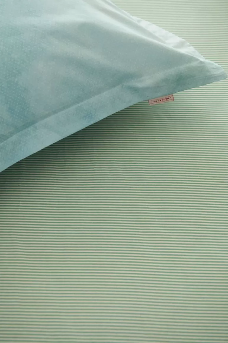 Laken<Pip Studio Spannbettlaken Duo Stripe Khaki