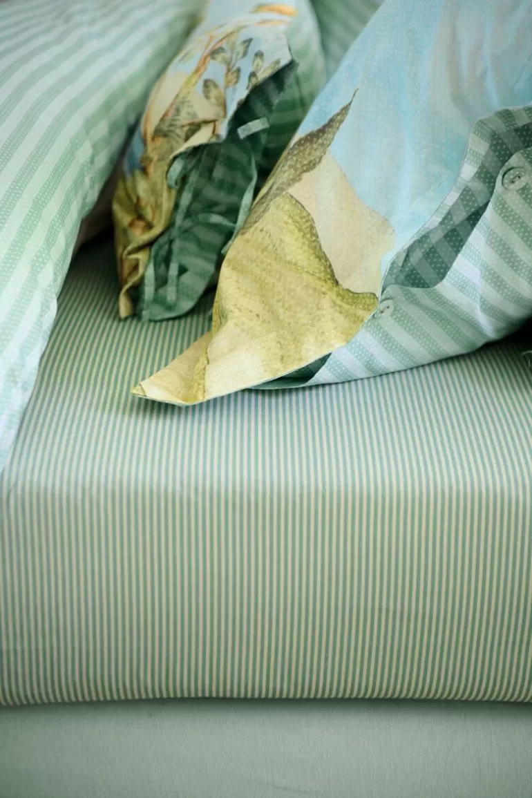 Laken<Pip Studio Spannbettlaken Duo Stripe Khaki