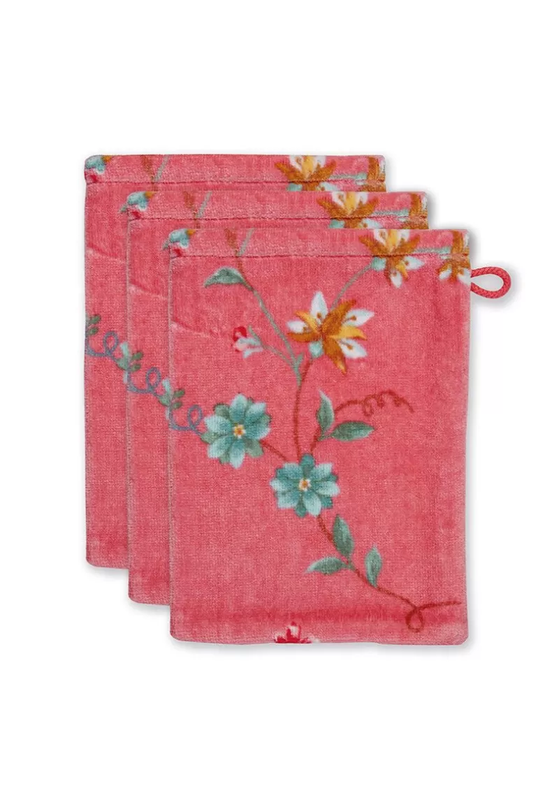 Waschlappen<Pip Studio Waschlappen Set/3 Les Fleurs 16X22 Cm Rosa