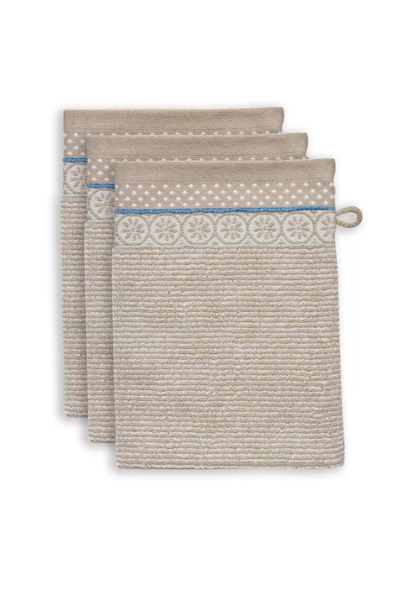 Waschlappen<Pip Studio Waschlappen Set/3 Soft Zellige 16X22 Cm Khaki